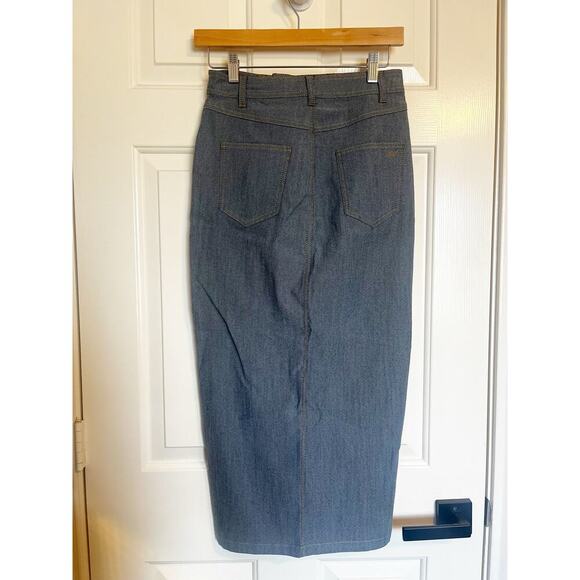 Cinq a Sept NWT Tana Denim Long Length Skirt Blue Gray Size 0 - Picture 3 of 8